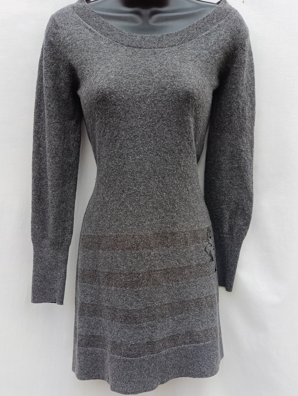 Banana Republic Charcoal Gray Long-Sleeve Knit Dress